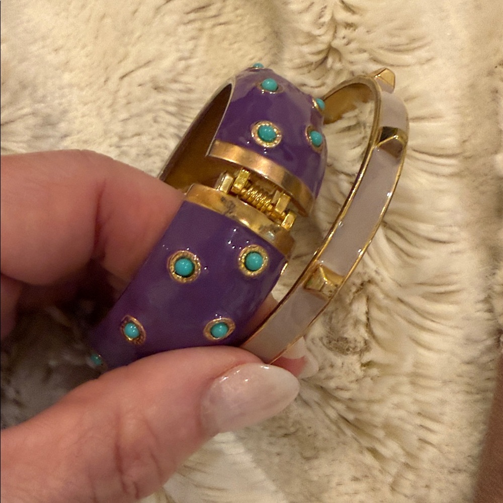 Elegant Gold and Purple Bangle Set